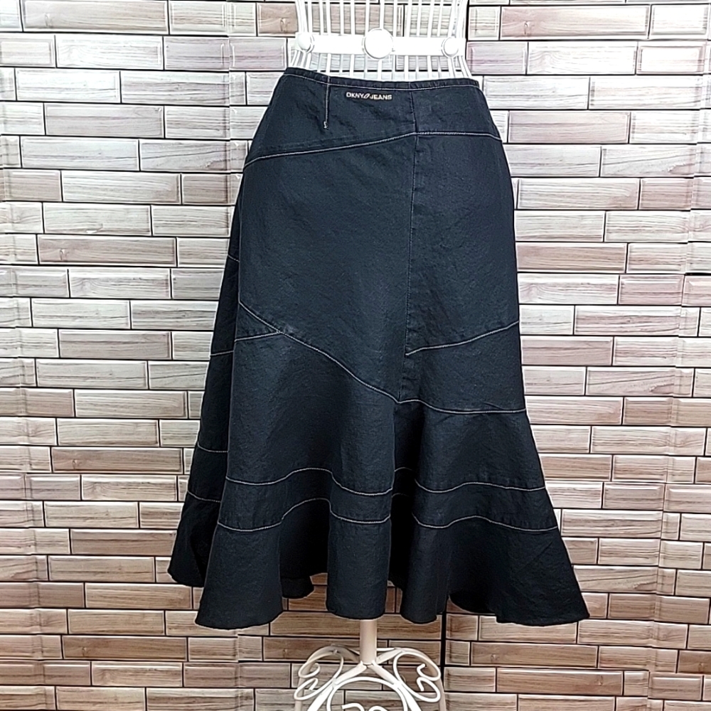 DKNY linen midi skirt Size 10
